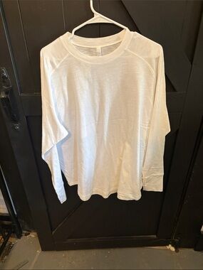 Zella White Long Sleeve Crewneck Tee